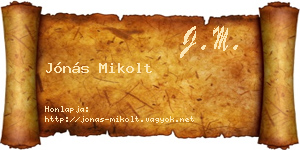 Jónás Mikolt névjegykártya